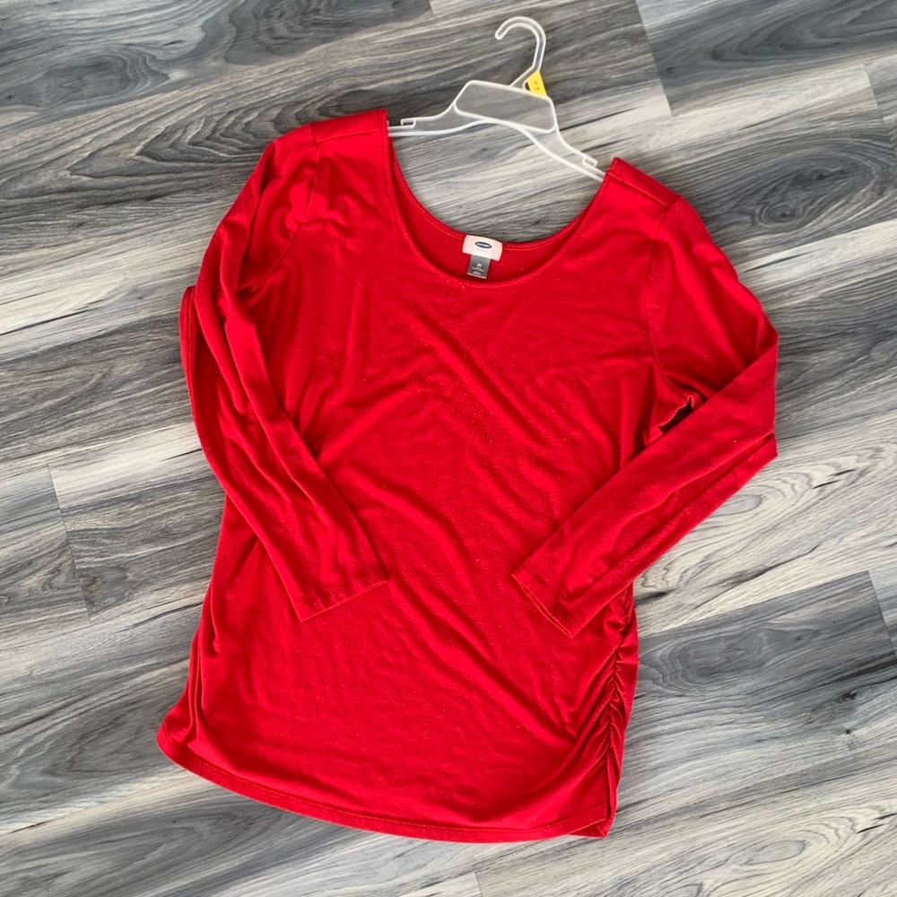 Plus Size Red Long Sleeve Top